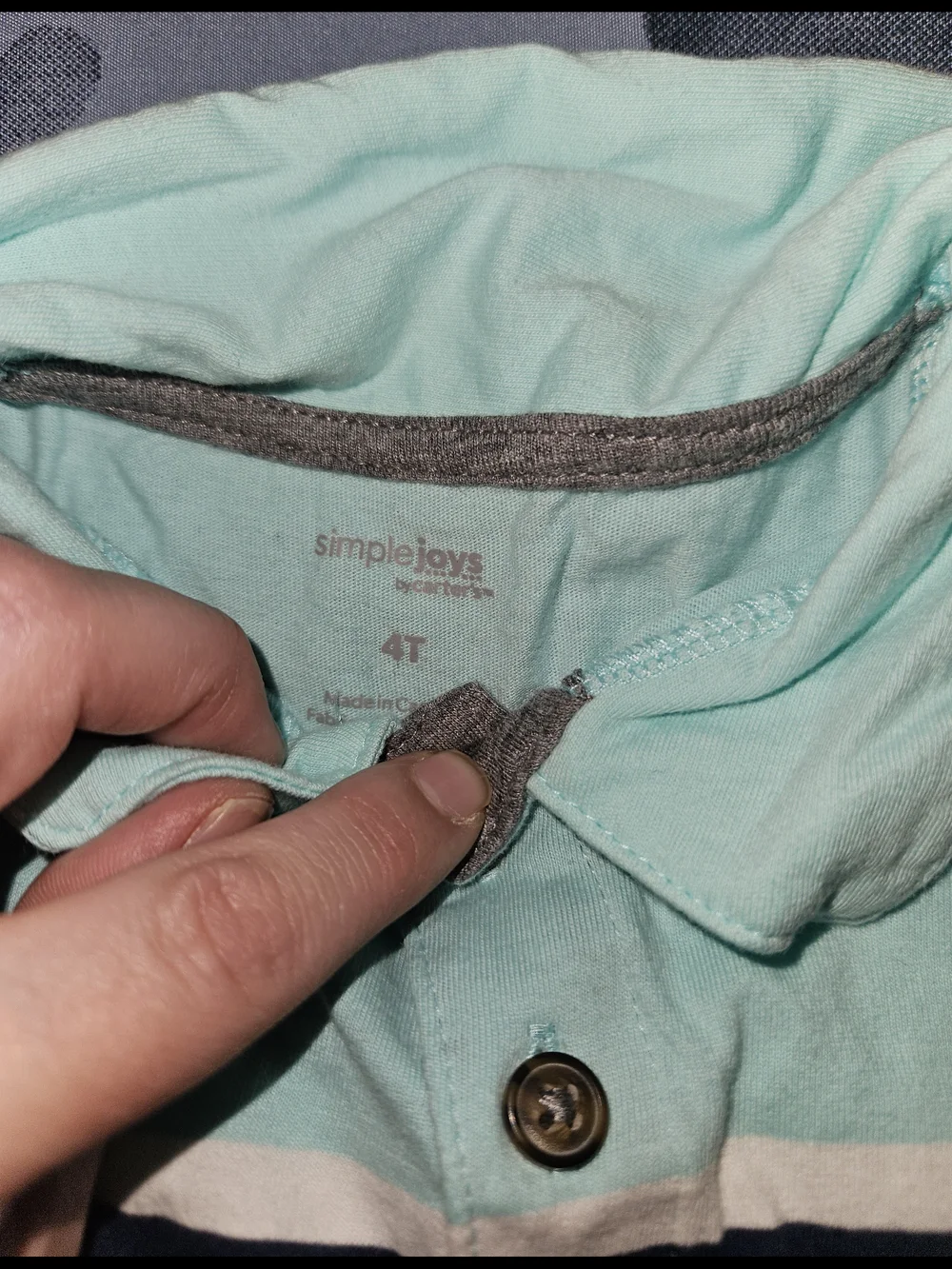 Toddler Boy's Mint & Gray Short Sleeve Polo Shirt 4T